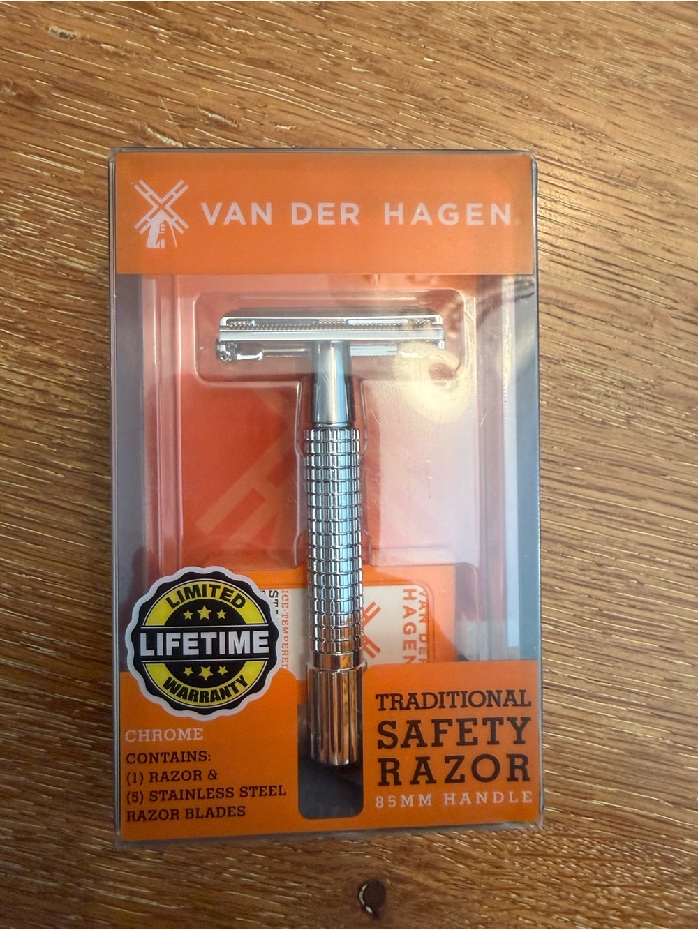 Van Der Hagen Chrome Safety Razor - Silver